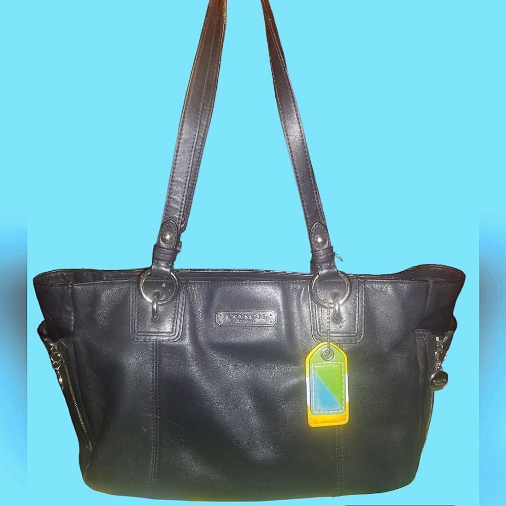 Coach💙Black Leather Bag Satchel With Hangtags